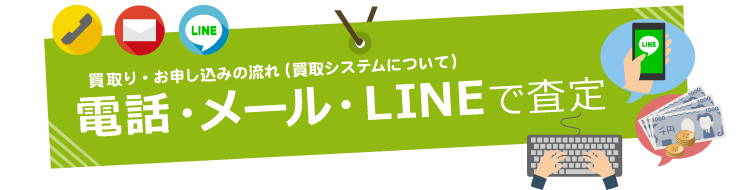 電話・メール・LINEで査定